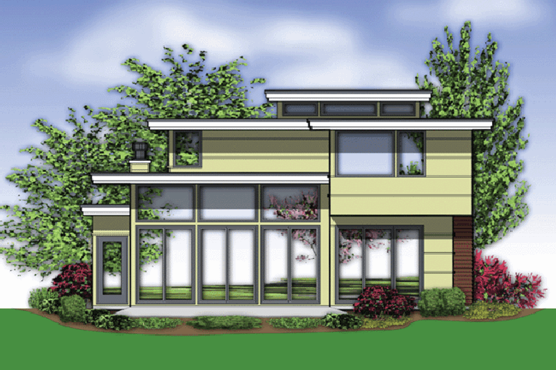 Home Plan - Exterior - Rear Elevation for Modern House Plan #48-534 - 3 bed, 2.5 bath