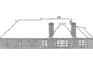 Exterior - Rear Elevation for European House Plan #310-688 - 3 bed, 2.5 bath