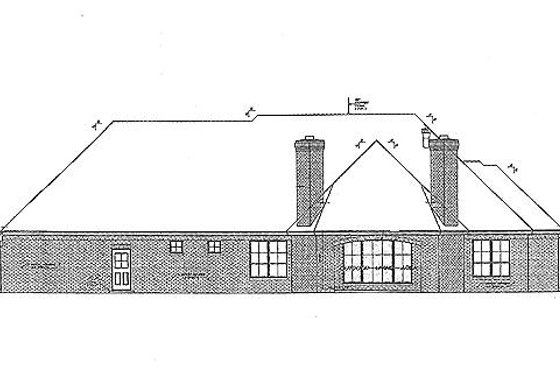 Exterior - Rear Elevation for European House Plan #310-688 - 3 bed, 2.5 bath