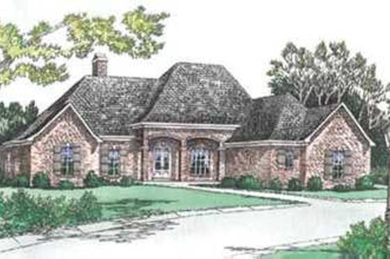 Exterior - Front Elevation for European House Plan #15-144 - 4 bed, 3.5 bath