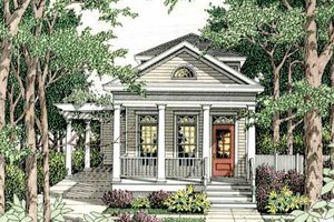 Cottage Exterior - Front Elevation Plan #406-259