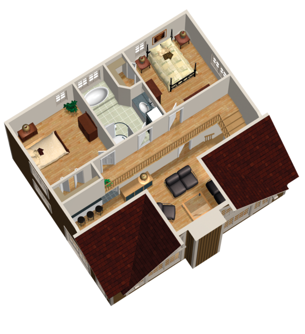 Cabin Floor Plan - Upper Floor Plan #25-4587