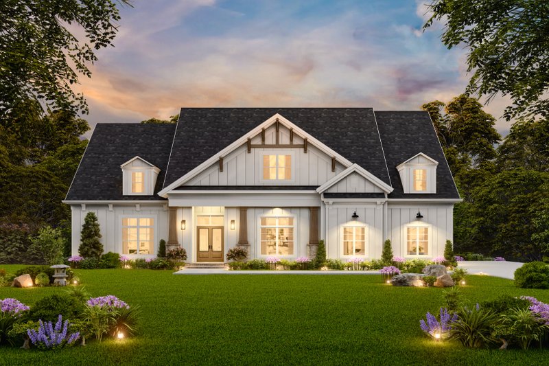 Architectural House Design - Exterior - Front Elevation 3 for Farmhouse House Plan #119-459 - 4 bed, 4.5 bath