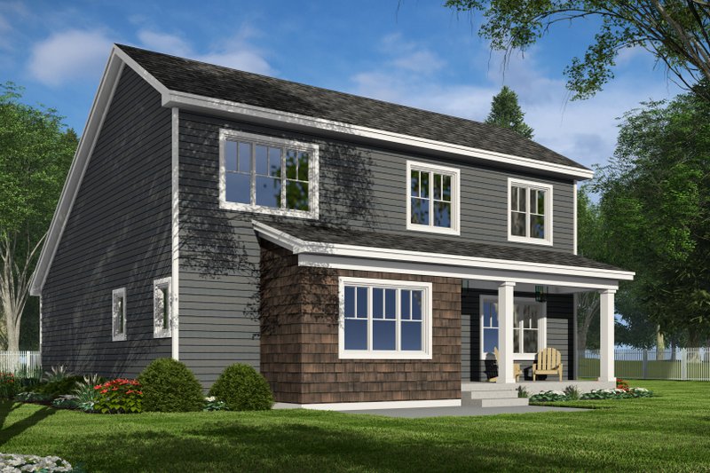 House Blueprint - Exterior - Rear Elevation 1 for Bungalow House Plan #51-1355 - 3 bed, 2.5 bath