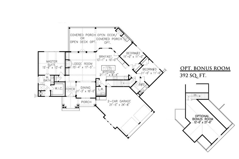 House Plan Design - Floor Plan - Other Floor for Ranch House Plan #54-420 - 3 bed, 2 bath
