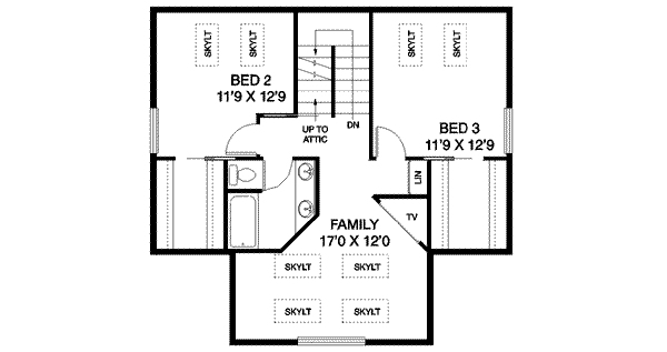 House Design - Bungalow Floor Plan - Upper Floor Plan #60-227