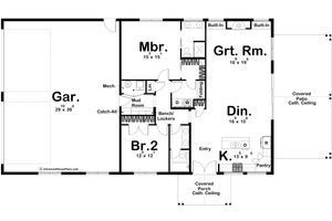 Floor Plan - Main Floor for Barndominium House Plan #455-261 - 2 bed, 2 bath