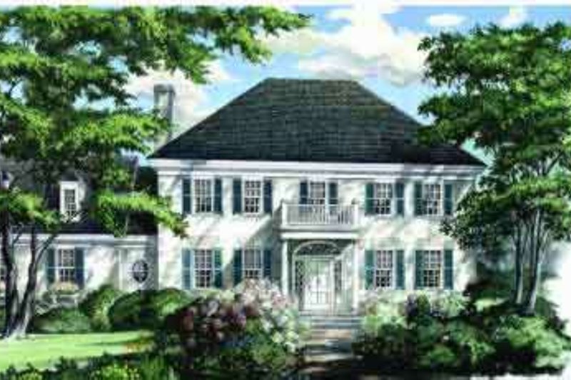 House Blueprint - Colonial Exterior - Front Elevation Plan #137-104