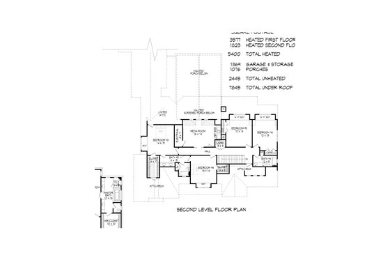 Floor Plan - Upper Floor for Country House Plan #932-66 - 6 bed, 4.5 bath