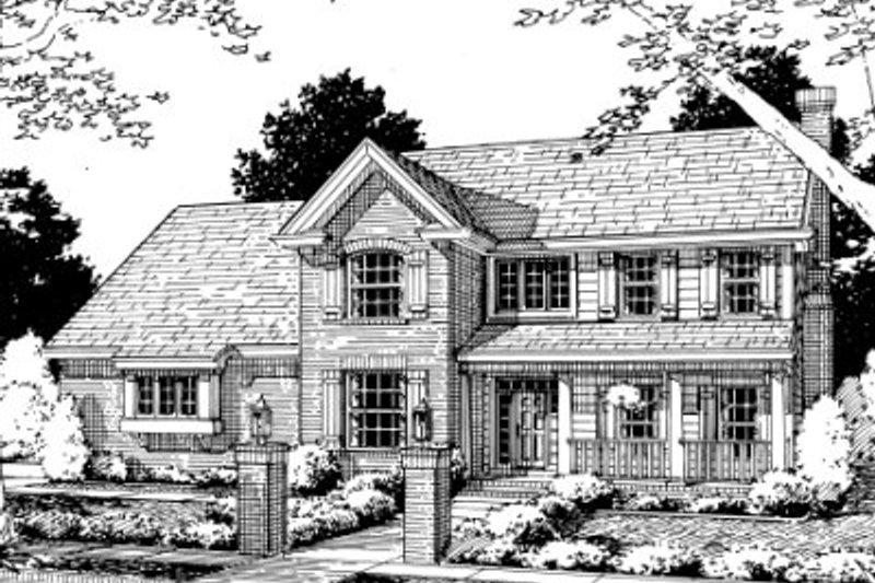 Architectural House Design - Traditional Exterior - Front Elevation Plan #20-350