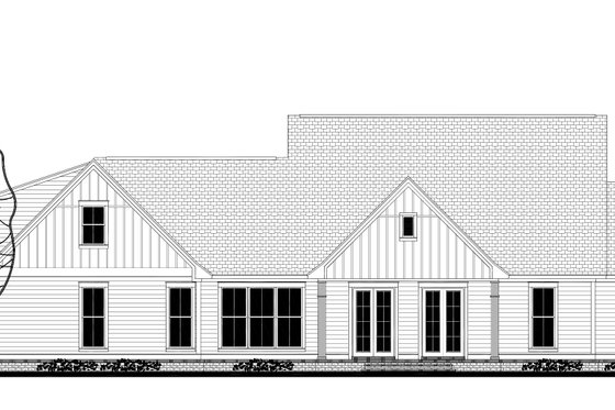 Exterior - Rear Elevation 1 for Farmhouse House Plan #430-147 - 3 bed, 2 bath