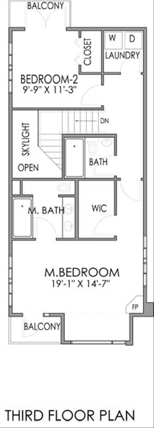 Modern Floor Plan - Upper Floor Plan #518-2