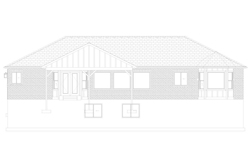 House Design - Exterior - Rear Elevation 1 for Ranch House Plan #1060-222 - 3 bed, 2.5 bath