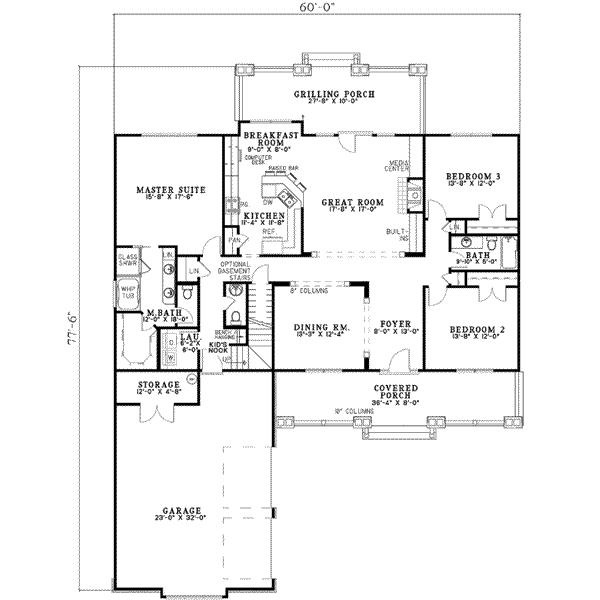 Traditional Floor Plan - Main Floor Plan #17-2145