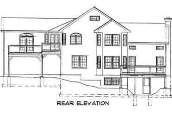 Exterior - Rear Elevation for Colonial House Plan #75-140 - 3 bed, 2.5 bath