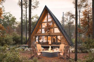 Exterior - Rear Elevation for Cabin House Plan #1114-7 - 3 bed, 2 bath