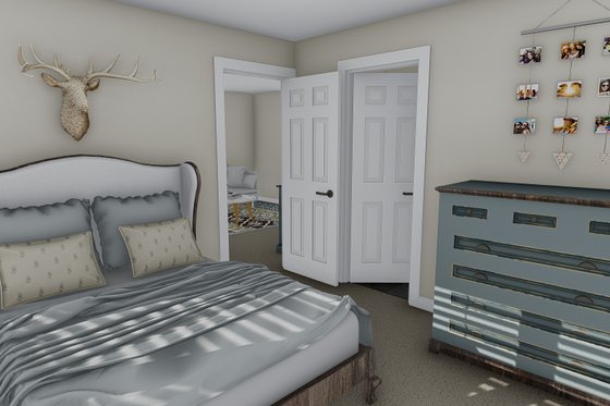 Interior - Bedroom for Traditional House Plan #1060-84 - 1 bed, 1.5 bath