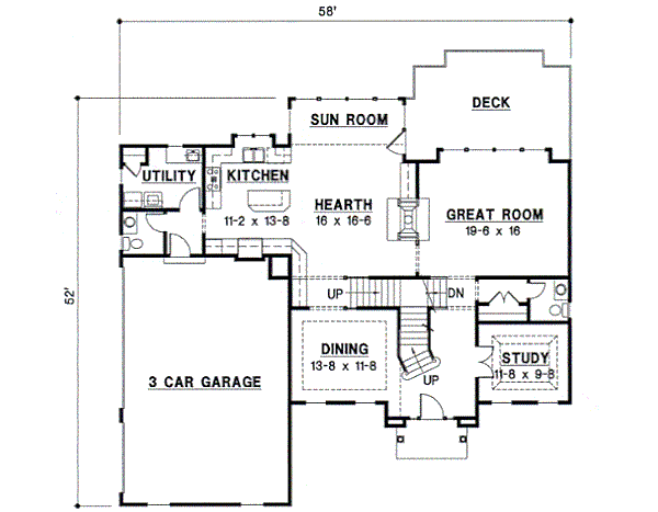 Colonial Floor Plan - Main Floor Plan #67-583