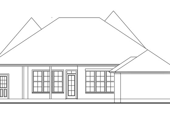 Exterior - Rear Elevation for Cottage House Plan #406-9663 - 4 bed, 3 bath
