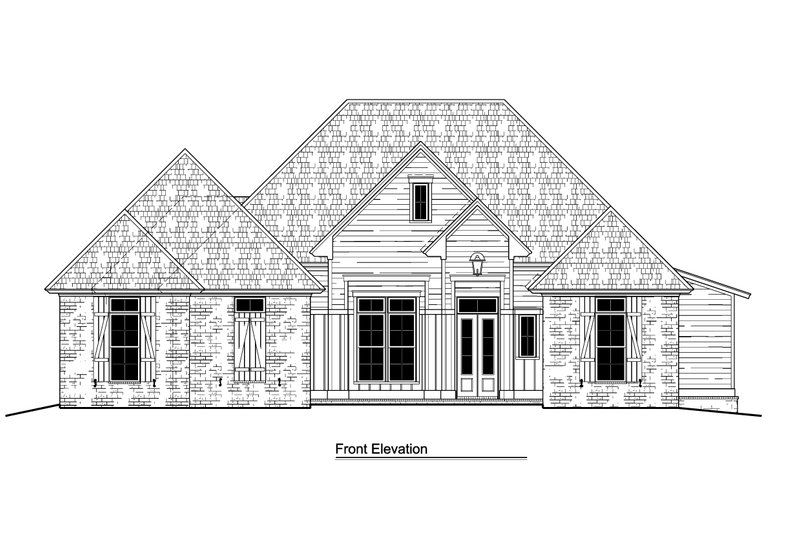 Architectural House Design - Exterior - Front Elevation 3 for Farmhouse House Plan #1081-22 - 4 bed, 3 bath
