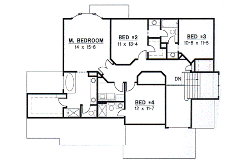 Modern Style House Plan - 4 Beds 4 Baths 2664 Sq/Ft Plan #67-259