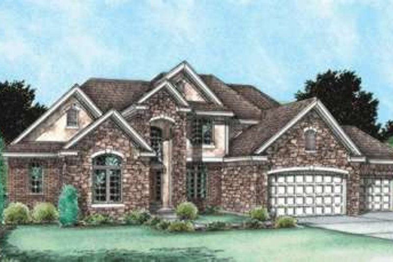 House Blueprint - Exterior - Front Elevation 3 for Traditional House Plan #20-1773 - 4 bed, 3 bath