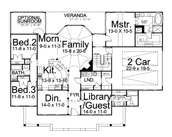 Architectural House Design - Classical Floor Plan - Main Floor Plan #119-344