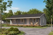 Country Style House Plan - 3 Beds 2 Baths 1120 Sq/Ft Plan #1077-1 