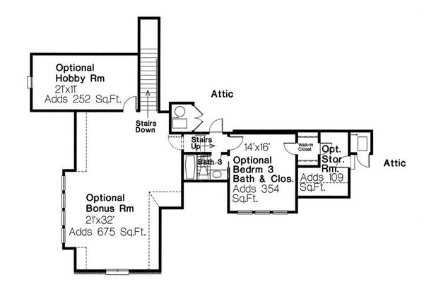 House Design - European Floor Plan - Upper Floor Plan #310-959
