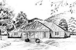 Southern Exterior - Front Elevation Plan #36-422