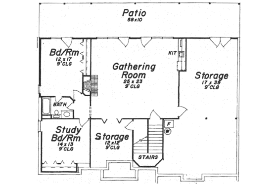 Floor Plan - Upper Floor for European House Plan #52-189 - 4 bed, 3.5 bath