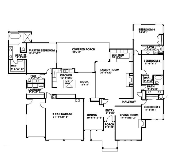 Country Floor Plan - Main Floor Plan #515-5