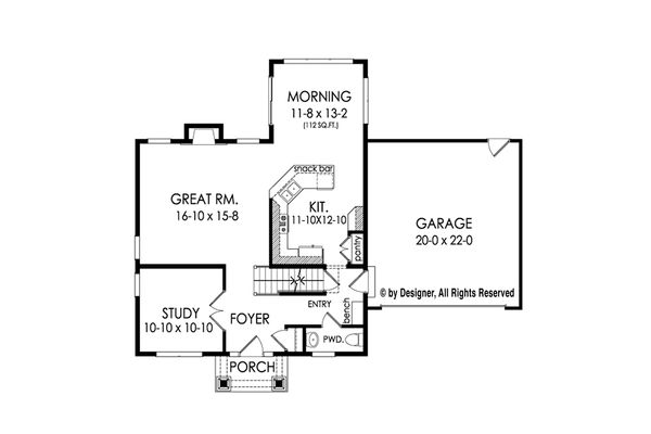 Home Plan - Colonial Floor Plan - Main Floor Plan #1010-213