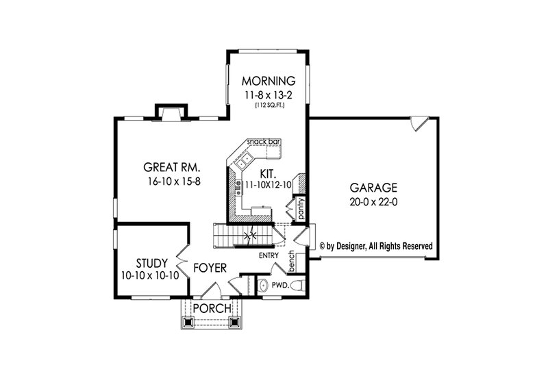 Home Plan - Floor Plan - Main Floor for Colonial House Plan #1010-213 - 4 bed, 2.5 bath