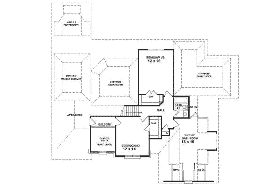 Floor Plan - Upper Floor for Traditional House Plan #81-343 - 3 bed, 3.5 bath