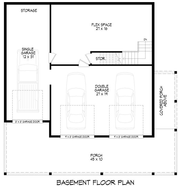 Country Floor Plan - Lower Floor Plan #932-1181