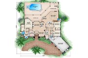 Mediterranean Style House Plan - 4 Beds 4.5 Baths 7398 Sq/Ft Plan #27-475 