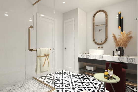 Interior - Master Bathroom for Ranch House Plan #54-589 - 2 bed, 2.5 bath