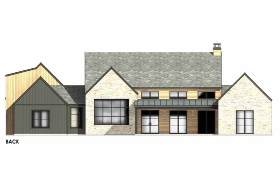 Exterior - Rear Elevation 1 for Farmhouse House Plan #1096-150 - 4 bed, 3.5 bath