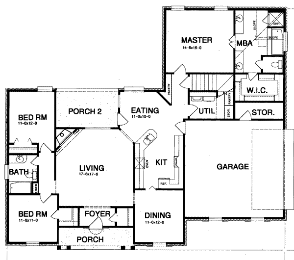 Colonial Floor Plan - Main Floor Plan #15-117