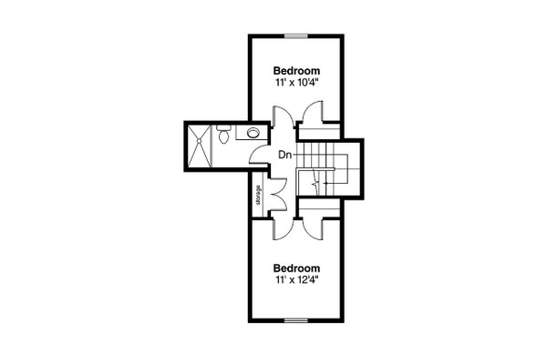 Traditional Floor Plan - Upper Floor Plan #124-398