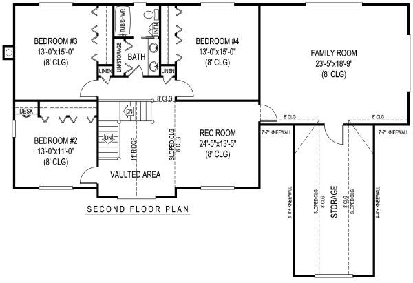 Country Floor Plan - Upper Floor Plan #11-232