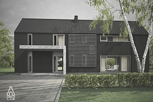 Exterior - Front Elevation 3 for Modern House Plan #552-3 - 3 bed, 2.5 bath