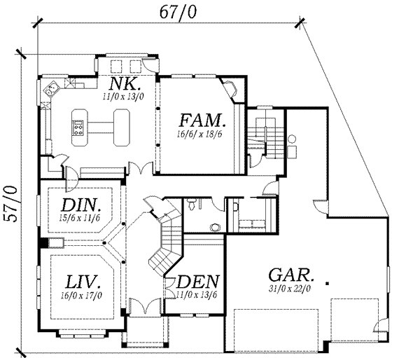 Victorian Floor Plan - Main Floor Plan #130-140