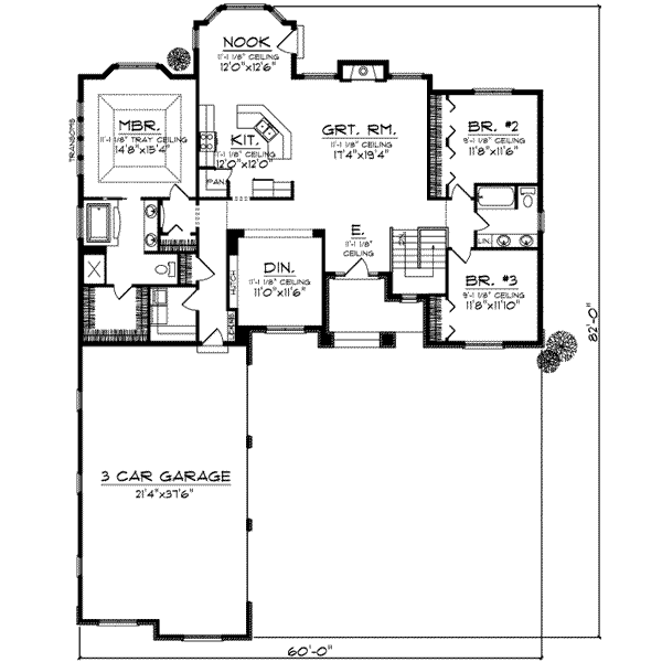 Home Plan - European Floor Plan - Main Floor Plan #70-729