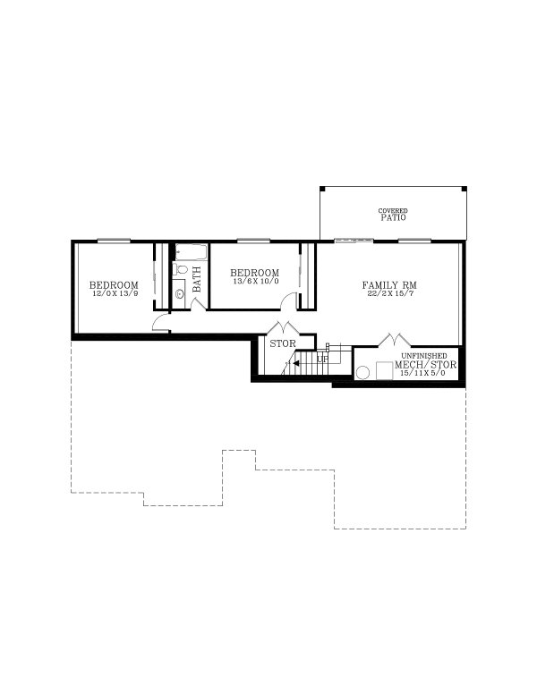 Craftsman Floor Plan - Lower Floor Plan #53-703