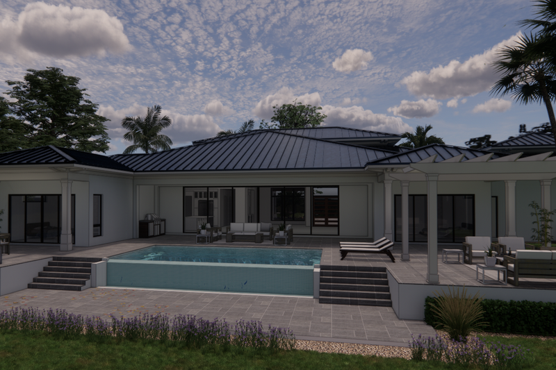 Dream House Plan - Exterior - Rear Elevation for Contemporary House Plan #1058-231 - 4 bed, 3.5 bath