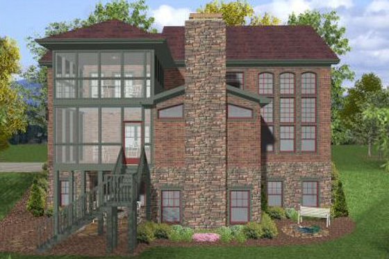 Exterior - Rear Elevation for Craftsman House Plan #56-560 - 4 bed, 4 bath