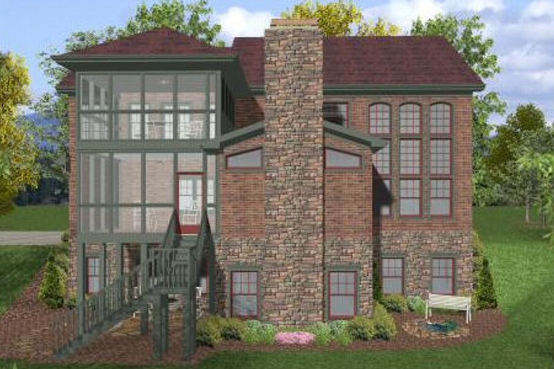 Dream House Plan - Exterior - Rear Elevation for Craftsman House Plan #56-560 - 4 bed, 4 bath