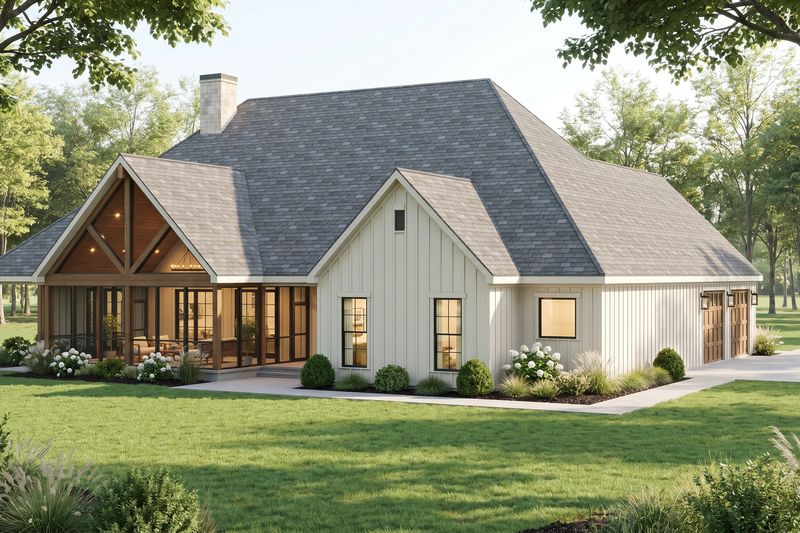 Architectural House Design - Exterior - Other Elevation 2 for Farmhouse House Plan #923-502 - 4 bed, 3.5 bath